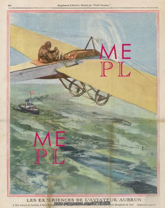 : Emile Aubrun spotting submarines from his aeroplane : Emile Aubrun spotting submarines from his aeroplane