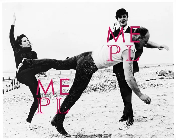 : Emma Peel dispatching a villain : Emma Peel dispatching a villain