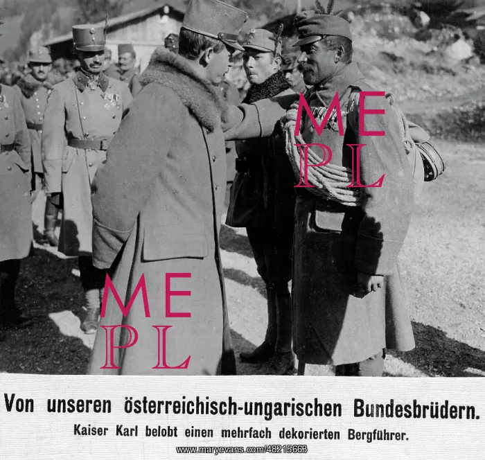 : Emperor Charles I commends an alpine guide 1917 : Emperor Charles I commends an alpine guide 1917