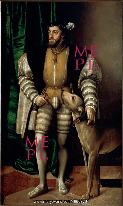 : Emperor Charles V with a Dog, by Titian : Emperor Charles V with a Dog, by Titian