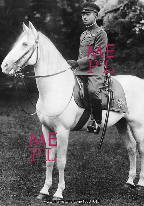 : Emperor Hirohito at a maneuver, 1935 : Emperor Hirohito at a maneuver, 1935