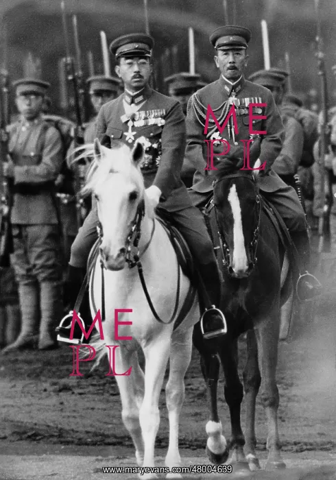 : Emperor Hirohito at a parade, 1940 : Emperor Hirohito at a parade, 1940