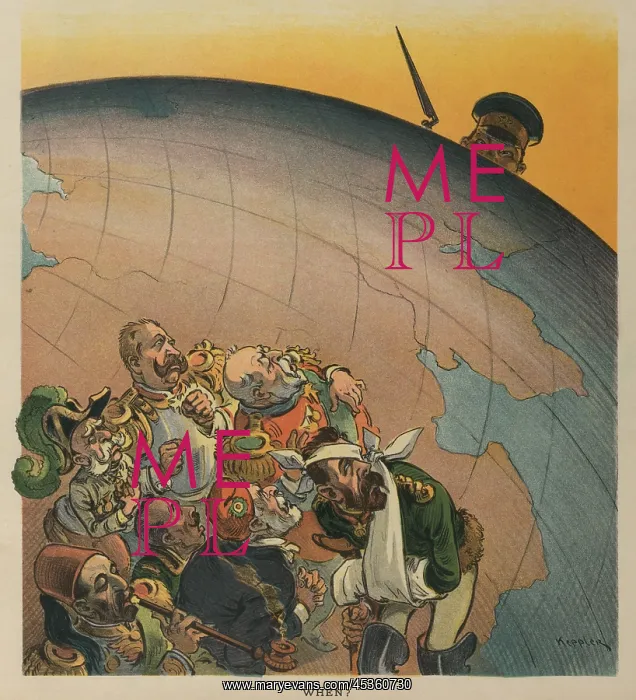 : Emperor Mutsuhito of Japan, peering over the Earth : Emperor Mutsuhito of Japan, peering over the Earth