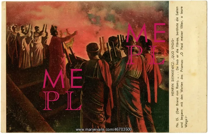 : Emperor Nero watches Rome burn, whilst playing his Lyre : Emperor Nero watches Rome burn, whilst playing his Lyre