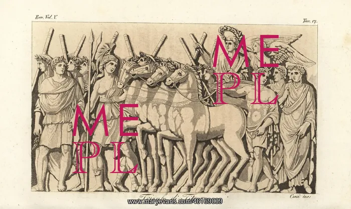 : Emperor Titus in a quadriga after his victory over Jerusalem : Emperor Titus in a quadriga after his victory over Jerusalem