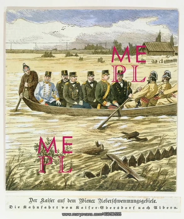 : The Emperor at Vienna's flood area : The Emperor at Vienna's flood area