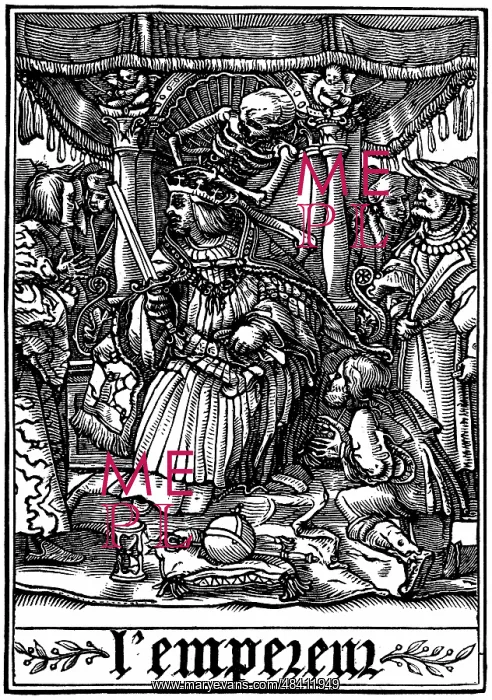 : The Emperor visited by Death. From Hans Holbein : The Emperor visited by Death. From Hans Holbein