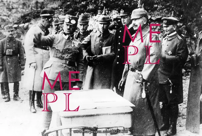 : Emperor Wilhelm II is told the position of the frontline : Emperor Wilhelm II is told the position of the frontline