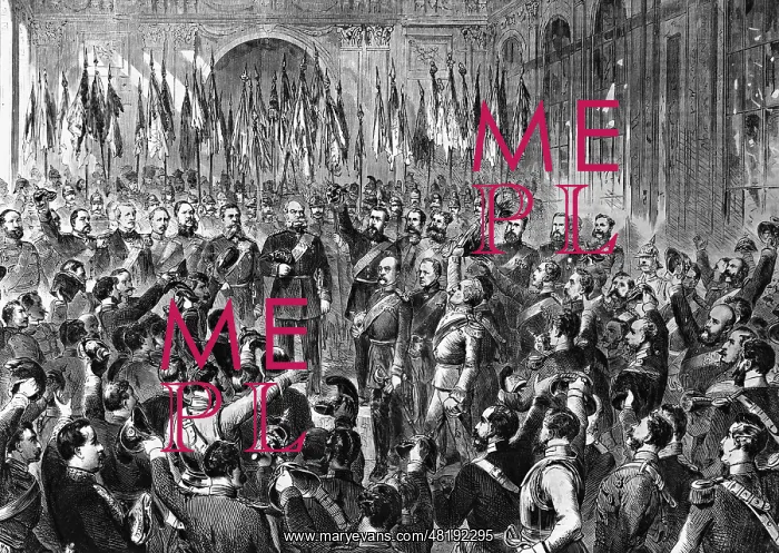 : The Emperor's proclamation in the Hall of Mirrors at Versail : The Emperor's proclamation in the Hall of Mirrors at Versail