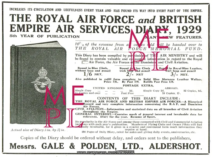 : Empire Air Services Diary 1928 - Various Bindings : Empire Air Services Diary 1928 - Various Bindings