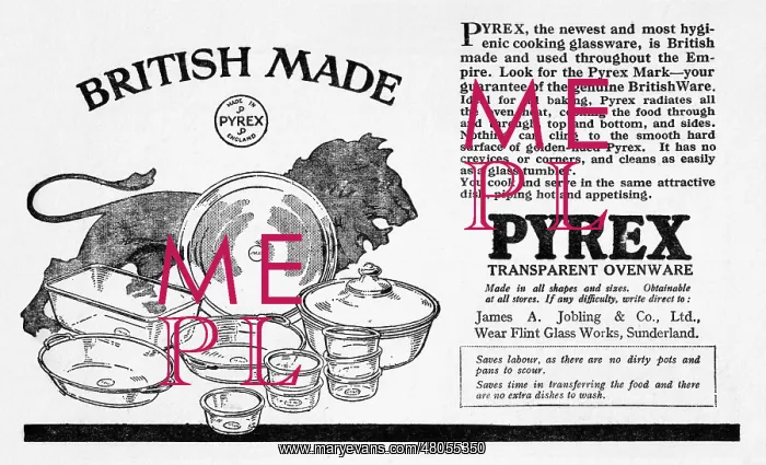 : The Empire Cookery Book - Advertisement for Pyrex : The Empire Cookery Book - Advertisement for Pyrex