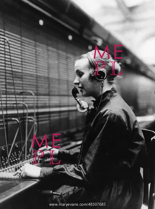 : Employee at the telephone exchange, 1925 : Employee at the telephone exchange, 1925
