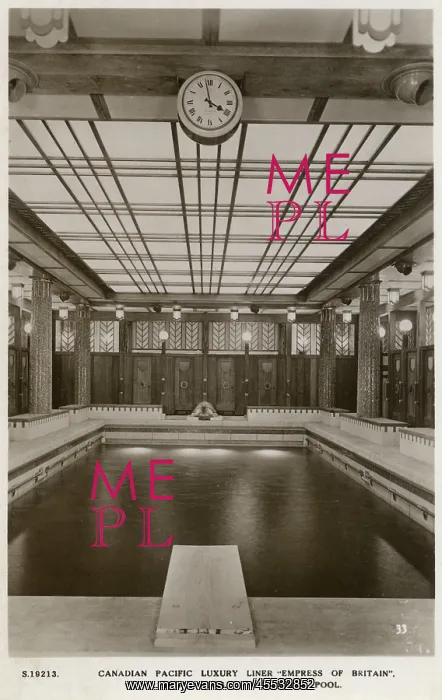 : Empress of Britain liner - Olympian Swimming pool : Empress of Britain liner - Olympian Swimming pool