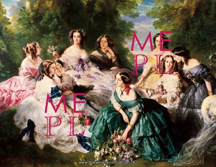 : Empress Eugenie and Ladies in Waiting, by Winterhalter : Empress Eugenie and Ladies in Waiting, by Winterhalter