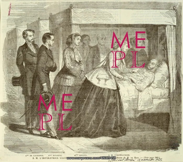 : Empress Eugenie visiting cholera hospitals : Empress Eugenie visiting cholera hospitals