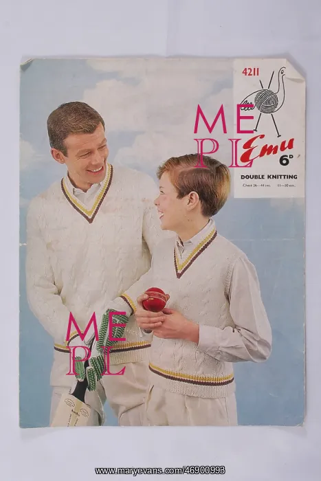 : Emu cricket jumper pattern, father and son : Emu cricket jumper pattern, father and son