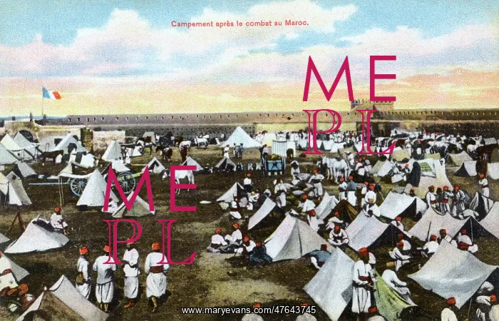 : Encampment after a battle in Morocco : Encampment after a battle in Morocco