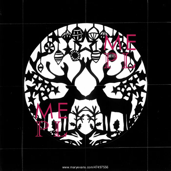 : Enchanted Christmas papercut design : Enchanted Christmas papercut design