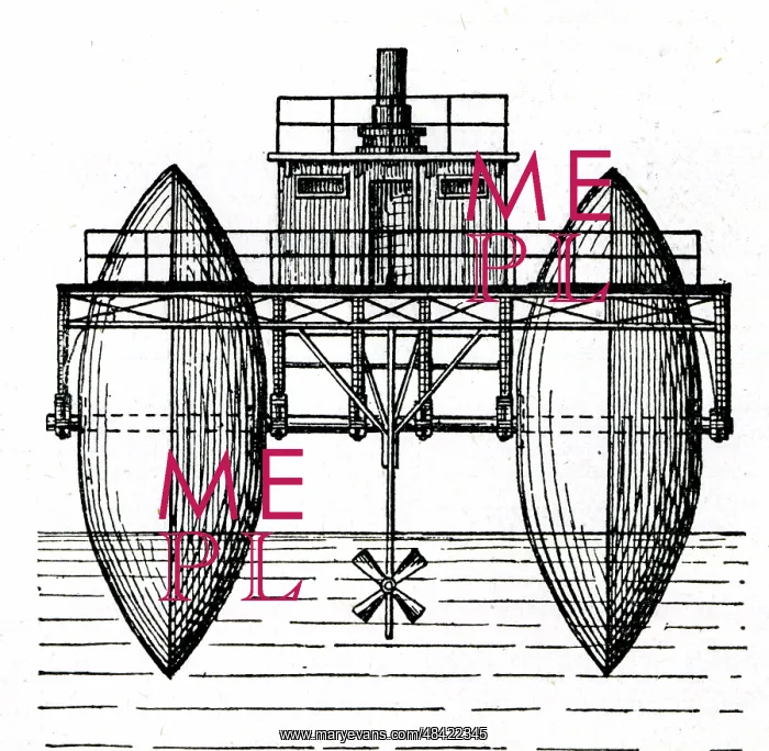  : End view of Bazin's Roller Boat Steamer