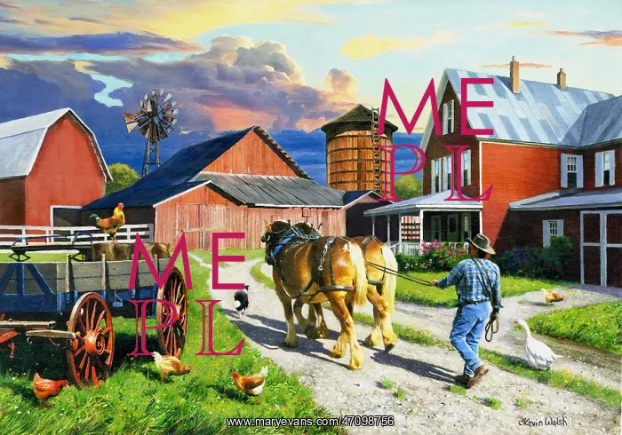 : End of a working day, Midwestern Farm, USA : End of a working day, Midwestern Farm, USA