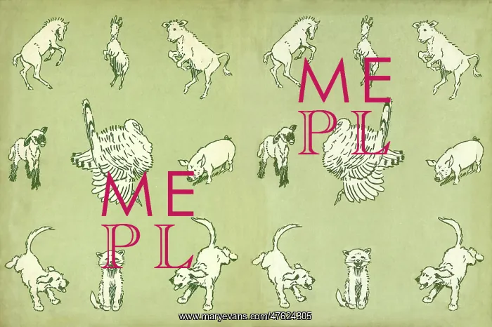: Endpaper illustration by Cecil Aldin, Farm Babies : Endpaper illustration by Cecil Aldin, Farm Babies