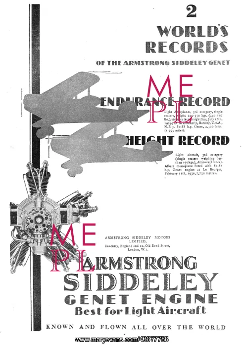 : Endurance Record For Armstrong Siddeley Genet Aero Engine : Endurance Record For Armstrong Siddeley Genet Aero Engine