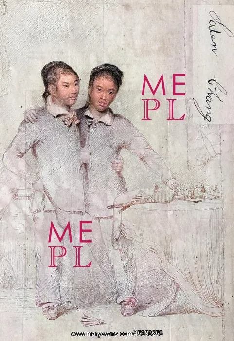  : Eng and Chang, Siamese twins, with their autographs