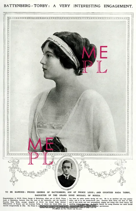 : Engagement of George of Battenberg & Countess Nada Torby : Engagement of George of Battenberg & Countess Nada Torby