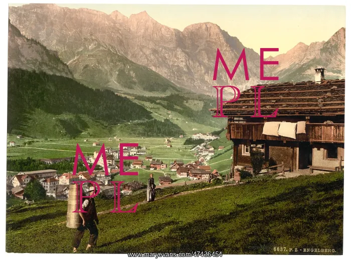 : Engelberg Valley and Peasant's House, Bernese Oberland, Swit : Engelberg Valley and Peasant's House, Bernese Oberland, Swit