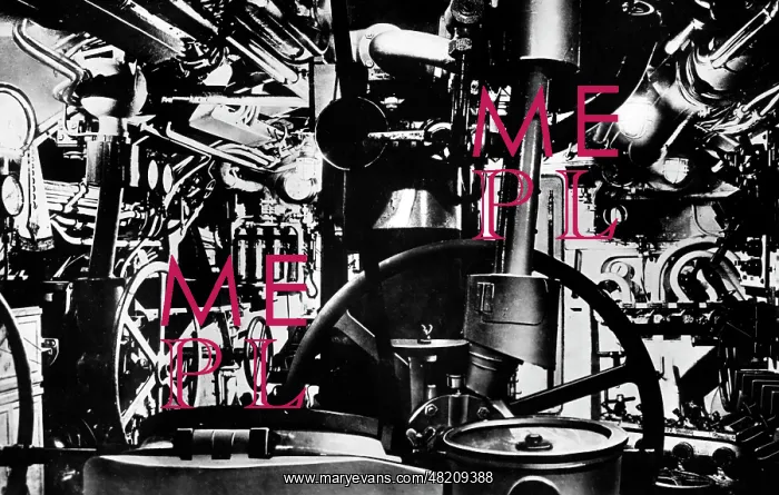 : Engine room of the U Deutschland, 1916 : Engine room of the U Deutschland, 1916
