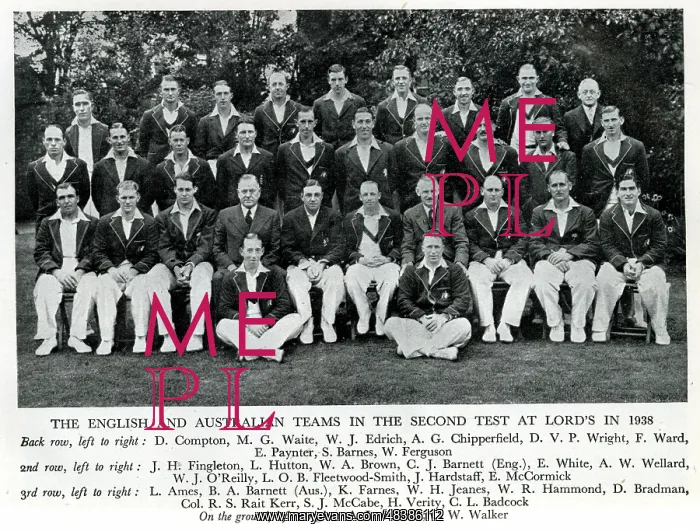 : English and Australian teams, second test at Lords : English and Australian teams, second test at Lords