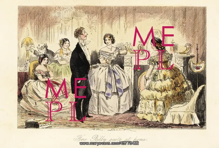 : English gentleman visiting with a lady and her daughters : English gentleman visiting with a lady and her daughters