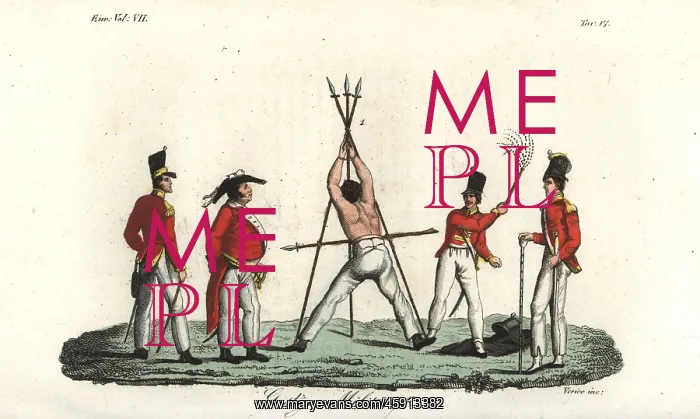 : English military punishment of flogging with : English military punishment of flogging with