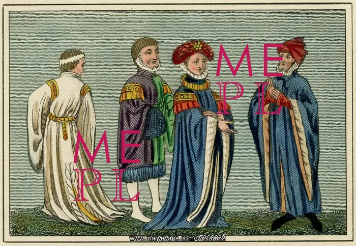 : Four English Nobles 14th century : Four English Nobles 14th century