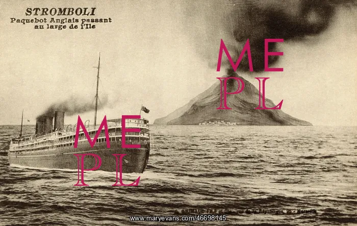 : English Packet Boat passes Stromboli : English Packet Boat passes Stromboli