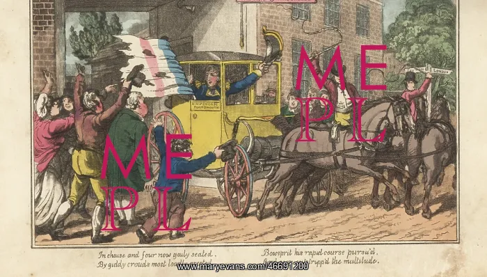 : English Regency naval captain is mobbed at an inn : English Regency naval captain is mobbed at an inn