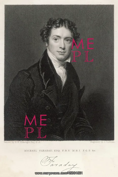 : English Scientist Michael Faraday with Signature : English Scientist Michael Faraday with Signature