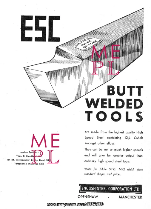 : English Steel ESC Butt Welded Tools : English Steel ESC Butt Welded Tools