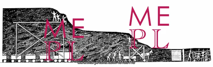 : Engraved diagram showing the method of work in : Engraved diagram showing the method of work in