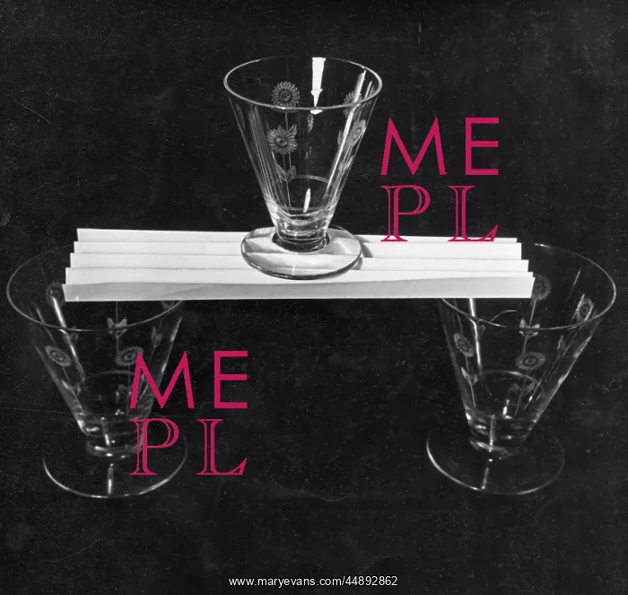  : ENGRAVED GLASS GOBLETS