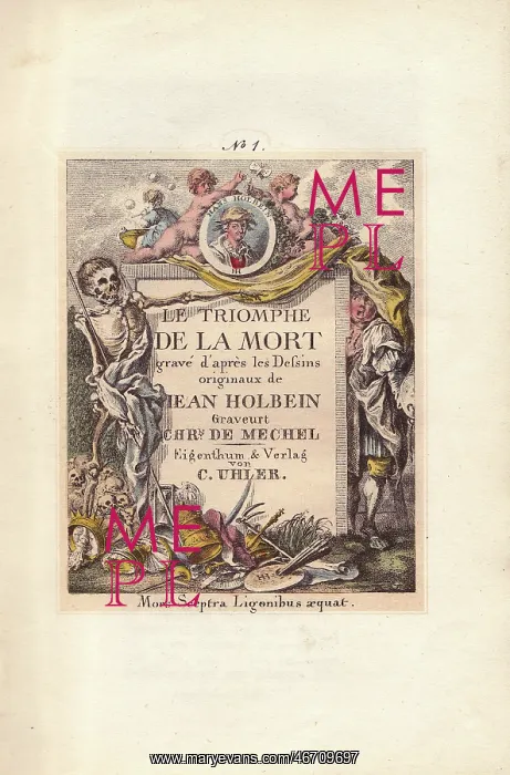 : Engraved title page to Triumph of Death, with : Engraved title page to Triumph of Death, with