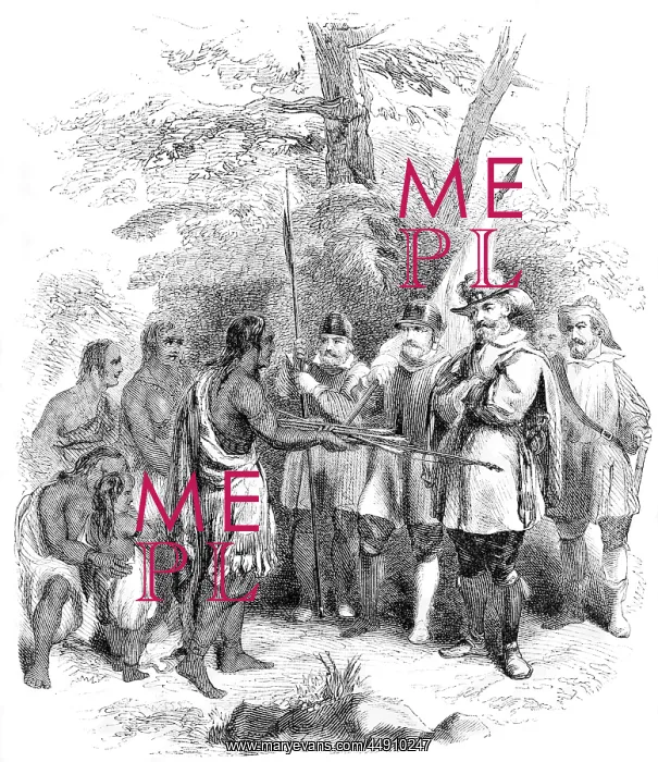 : Engraving 1608 Surrender of the Chief of Rappahannocks to : Engraving 1608 Surrender of the Chief of Rappahannocks to