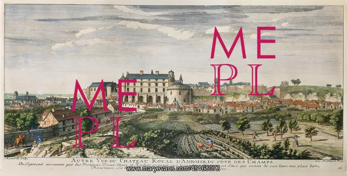 : Engraving, Chateau d'Amboise : Engraving, Chateau d'Amboise