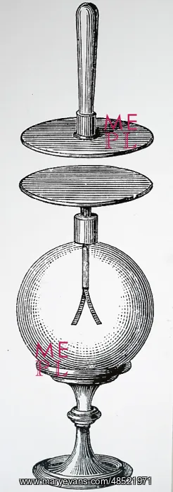: Engraving depicting Alessandro Volta's gold leaf : Engraving depicting Alessandro Volta's gold leaf