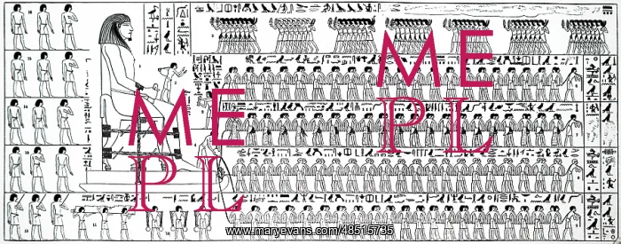 : Engraving depicting an ancient Egyptian bas-relief : Engraving depicting an ancient Egyptian bas-relief
