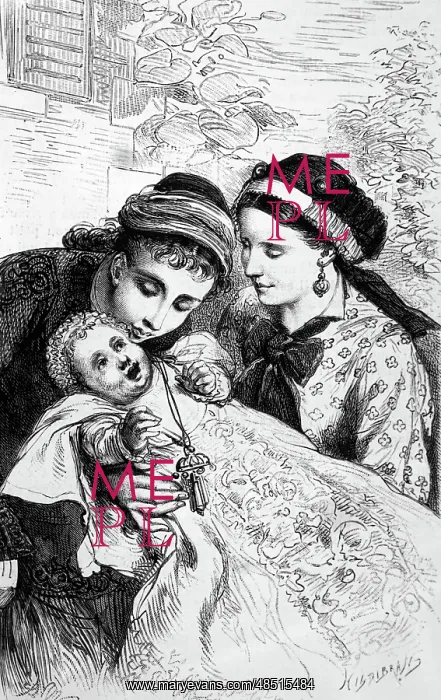  : Engraving depicting a baby with a rattle