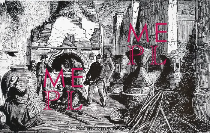: An engraving depicting a bakery in Pompeii : An engraving depicting a bakery in Pompeii