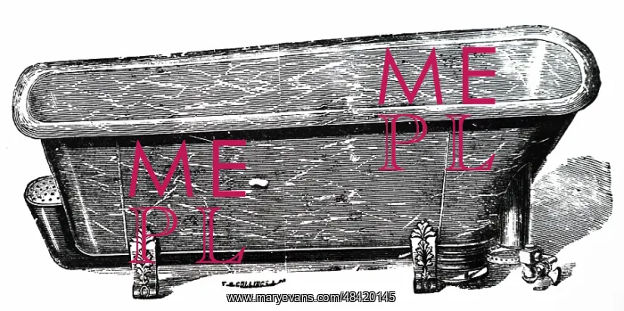 : An engraving depicting a bath with a gas burner : An engraving depicting a bath with a gas burner