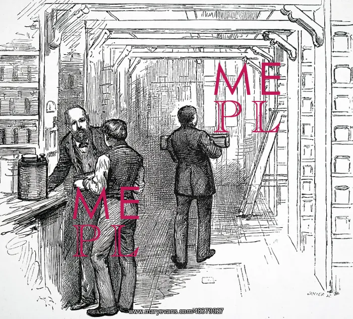 : Engraving depicting the battery room at the General : Engraving depicting the battery room at the General