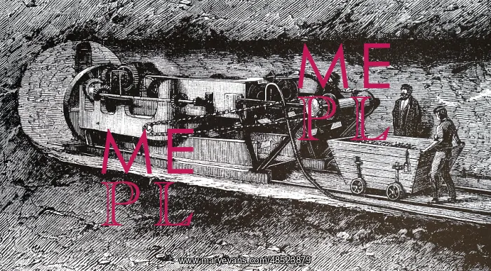 : An engraving depicting Beaumont's drilling machine : An engraving depicting Beaumont's drilling machine